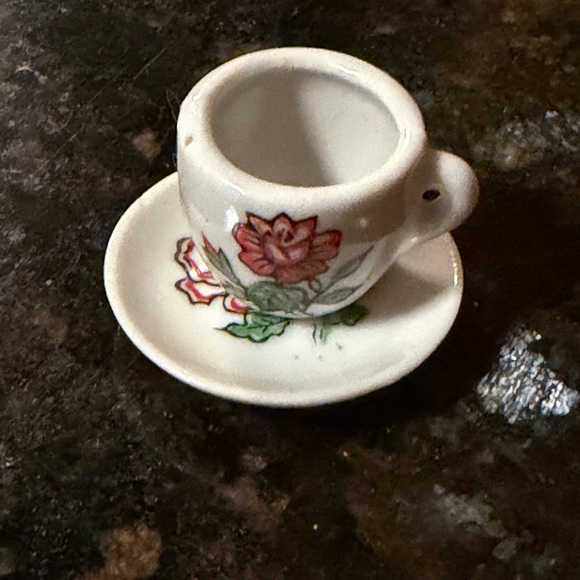 Other - Floral Miniature Teacup and Saucer, Japan, Vintage